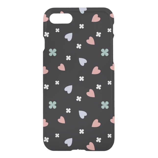 Cute Shamrock Hearts Lucky Love Pattern Uncommon iPhone Case (Back)