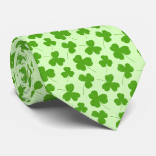 Cute Shamrock Pattern Green Neck Tie