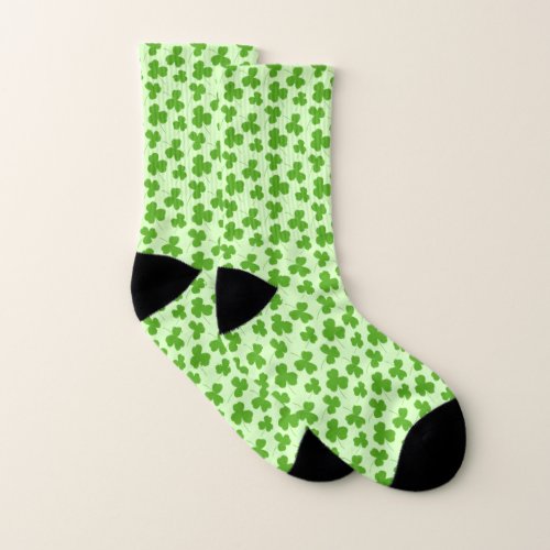 Cute Shamrock Pattern Green Socks