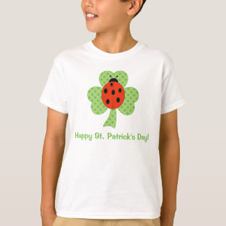 Cute Shamrock Polka dots St. Patricks Day ladybug T-Shirt