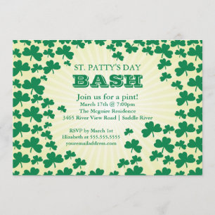 Cute Shamrock St. Patrick's Day Party Invitation