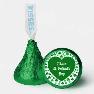 Cute Shamrocks and Hearts Green St. Patrick's Day Hershey®'s Kisses®