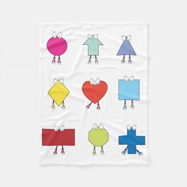 Cute Shape Characters Illustration Design Fleece Blanket (Front)