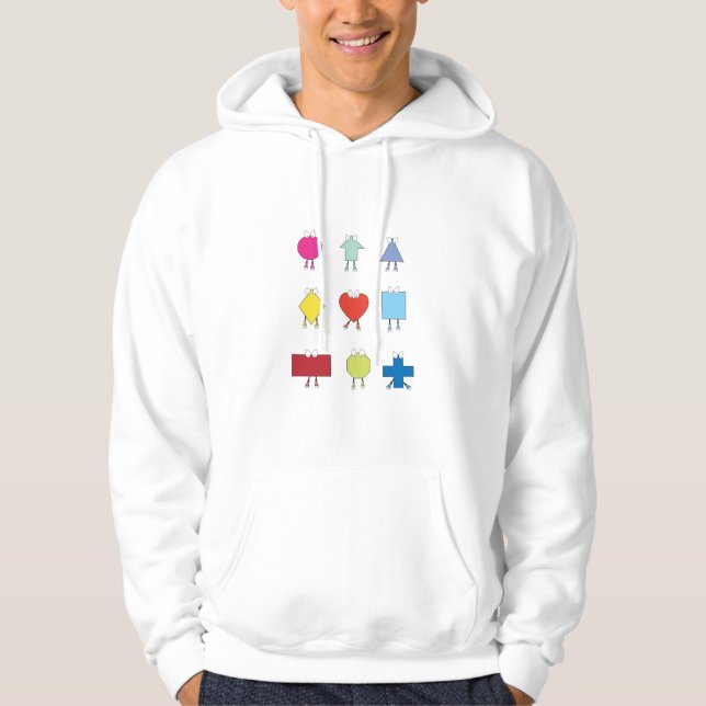 Cute Shape Characters Illustration Design Hoodie (Front)