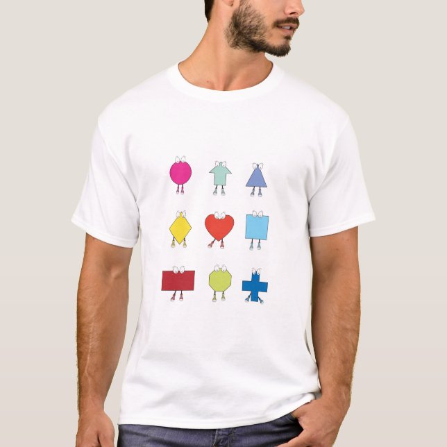 Cute Shape Characters Illustration Design T-Shirt (Front)