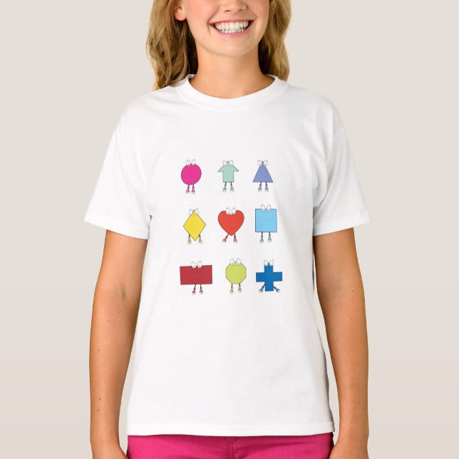 Cute Shape Characters Illustration Design T-Shirt (Front)