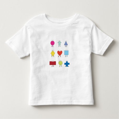Cute Shape Characters Illustration Design Toddler T_shirt
