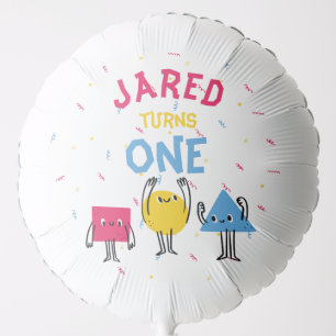 Cute Shapes First Birthday Celebration Balloon