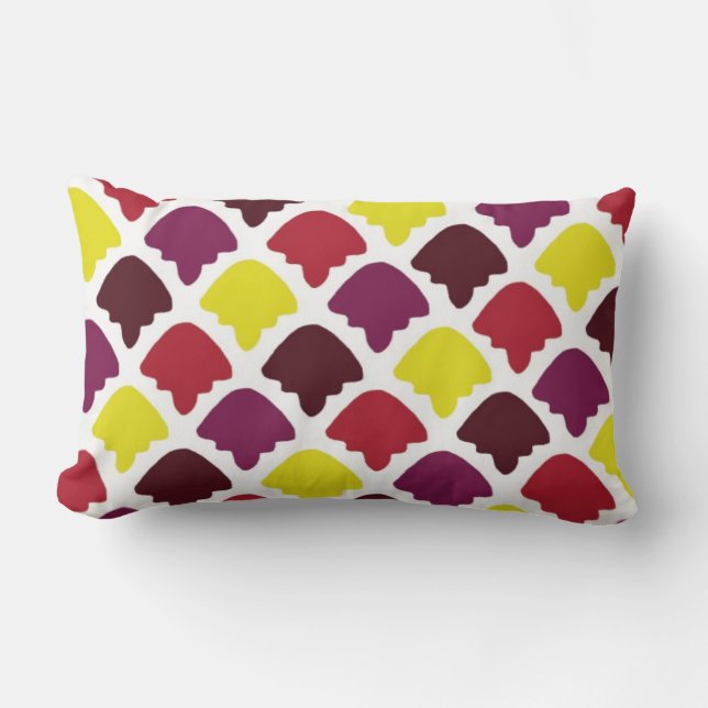 Cute shapes patterns design lumbar pillow (Front)