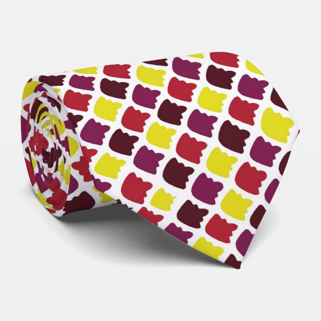 Cute shapes patterns design neck tie (Rolled)