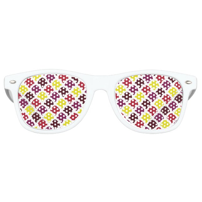Cute shapes patterns design retro sunglasses (Front)