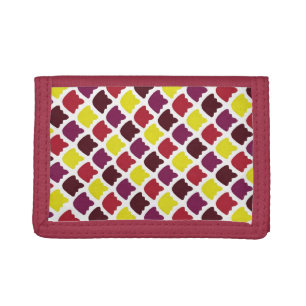 Cute shapes patterns design trifold wallet
