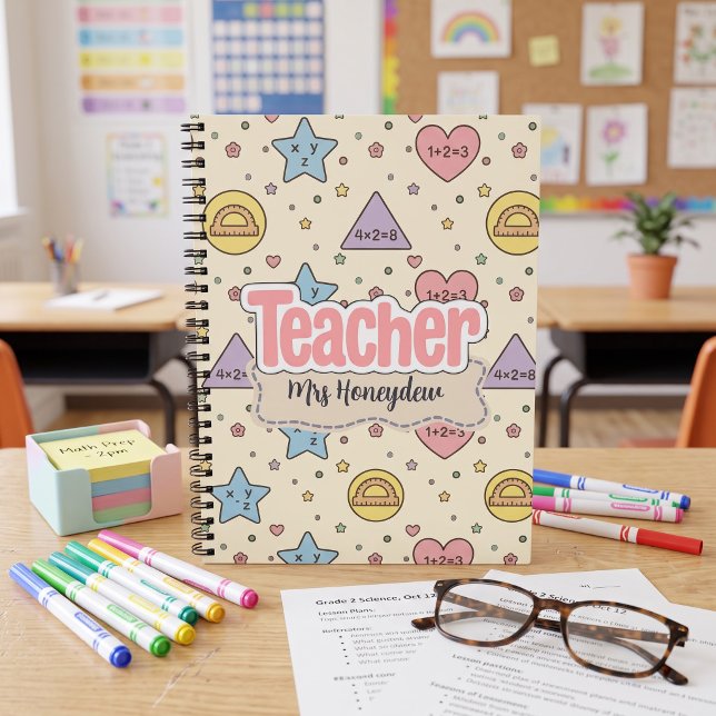 Cute Shapes Teacher School Pattern Notebook (Creator Uploaded)