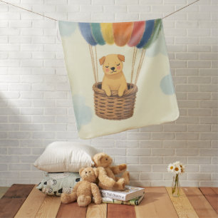 Cute Shar-Pei Puppy Balloon Pastel Baby Blanket