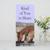Cute Sharing is Fun Horse Western Bookmarks (Standing Front)