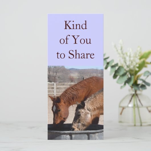 Cute Sharing is Fun Horse Western Bookmarks (Standing Front)