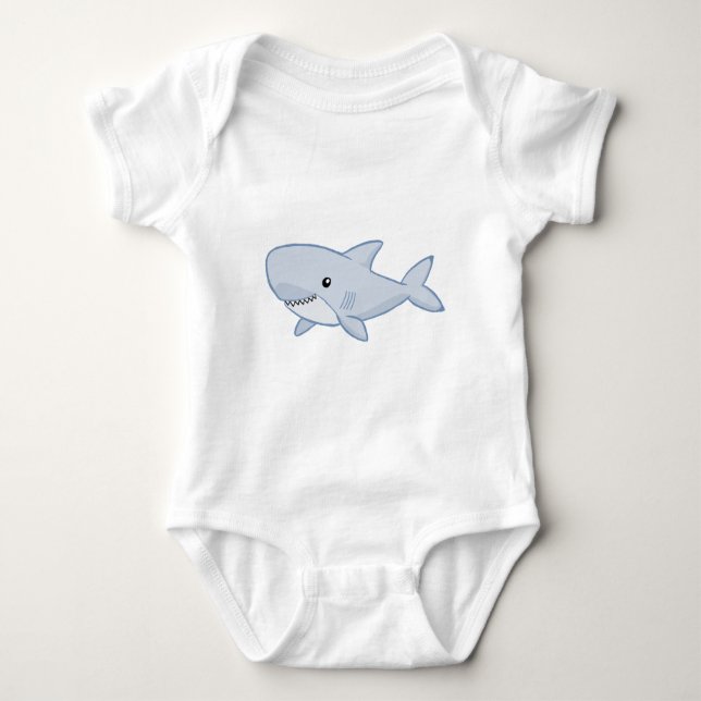 Cute Shark Baby Bodysuit (Front)