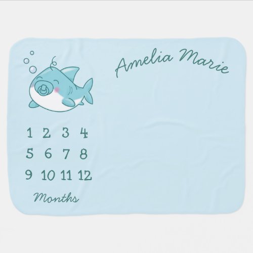 Cute Shark Baby Shower Kawaii Blue Boy