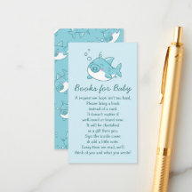 Cute Shark Baby Shower Kawaii Blue Boy Books
