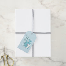 Cute Shark Baby Shower Kawaii Blue Boy Thank You
