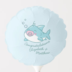 Cute Shark Baby Shower Kawaii Pink Girl Balloon