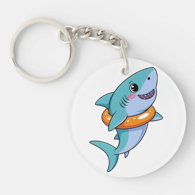 Cute Shark Baby With Float | Kids Keychain (Front)