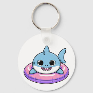 Cute Shark Baby With Float   Kids Keychain