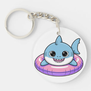 Cute Shark Baby With Float   Kids Keychain