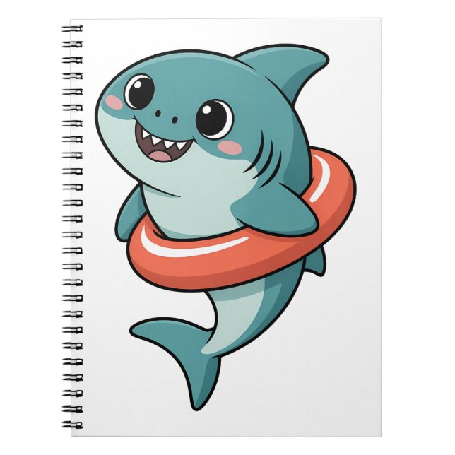 Cute Shark Baby With Float | Kids Notebook (Front)