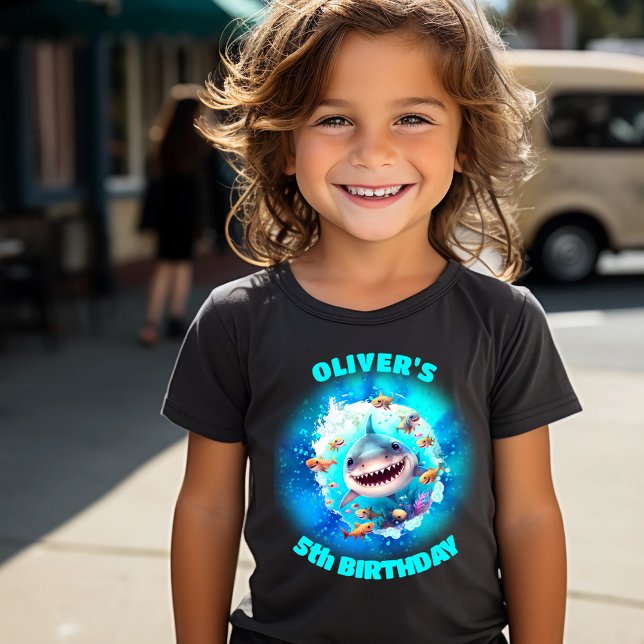 Cute Shark Birthday Personalized Boy  Toddler T-shirt (Cute Shark Birthday Personalized Boy Toddler T-shirt)