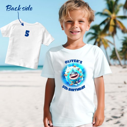 Cute Shark Birthday Personalized Boy  Toddler T_shirt