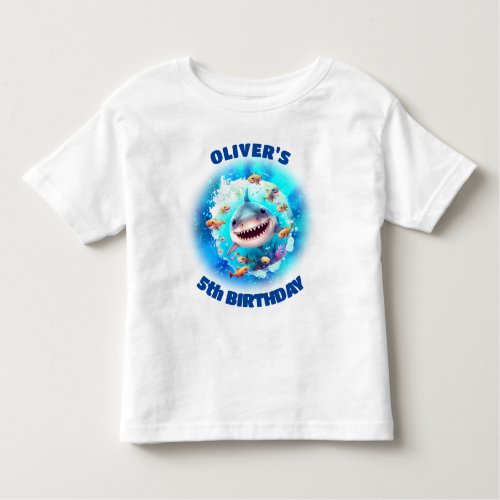 Cute Shark Birthday Personalized Boy  Toddler T_shirt