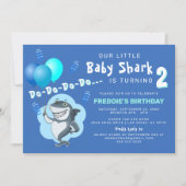 Cute Shark | Blue Balloons Birthday Invitation (Front)