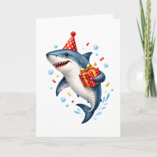 Cute Shark Card Funny Ocean Animal Birthday Card