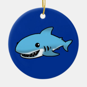Cute shark ceramic ornament