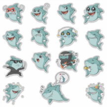 Cute Shark Emoji Sticker Pack