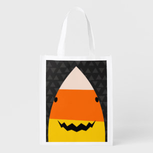 Cute Shark Halloween Trick Or Treat Grocery Bag