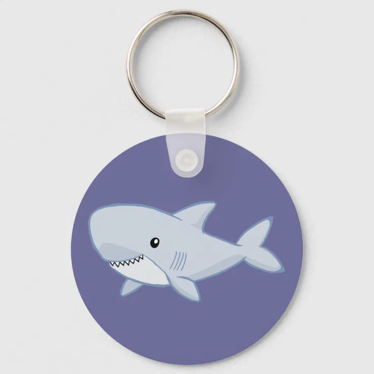 Cute Shark Keychain Zazzle