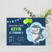 Cute Shark Kids Birthday Party Invitation | Zazzle