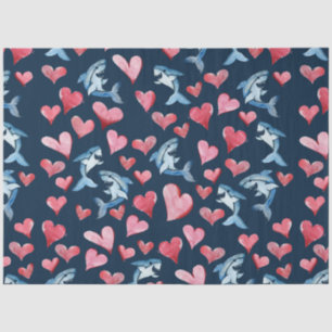 Cute Shark Lovers Pattern Tissue Paper