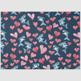 Cute Shark Lovers Pattern Tissue Paper