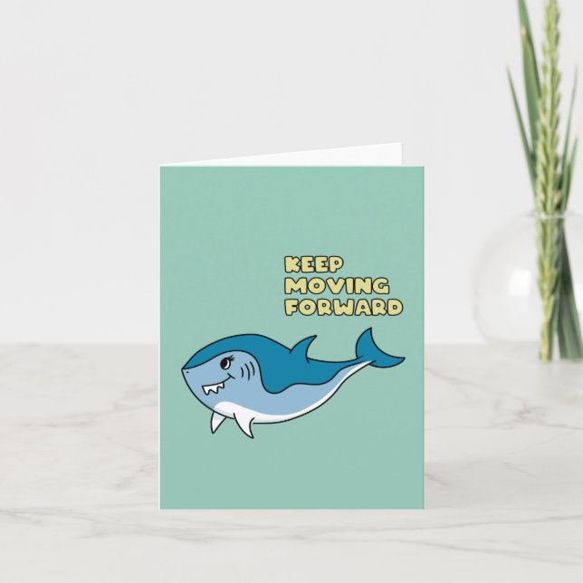 Cute Shark On The Move Holiday Card (Front)