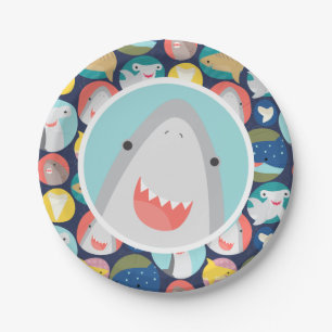 Cute Shark Paper Plates
