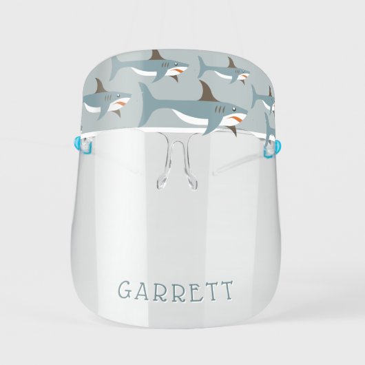 Cute Shark Pattern Personalized Face Shield (Front)