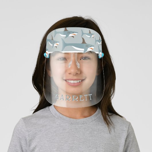 Cute Shark Pattern Personalized Face Shield (Insitu)