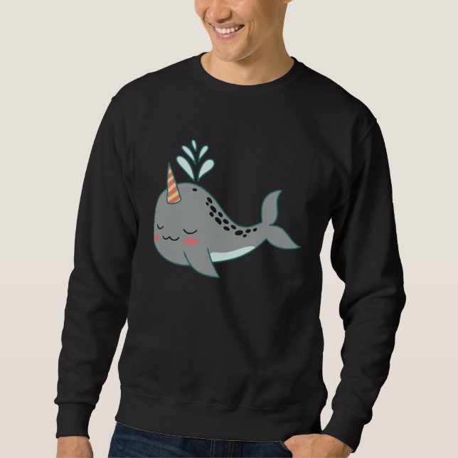 cute shark sharks funny baby swimming sweatshirt (Front)