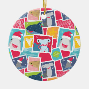 Cute Shark Species Ceramic Ornament