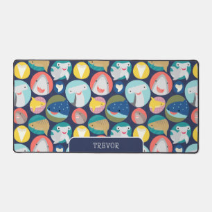 Cute Shark Species  Desk Mat