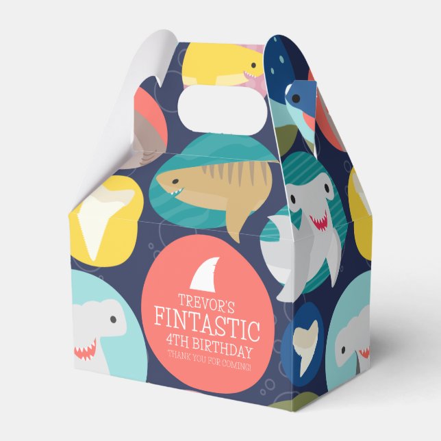 Cute Shark Species Favor Box (Front Side)
