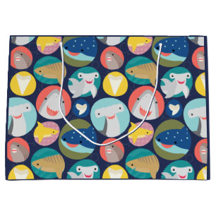 Cute Shark Species Large Gift Bag